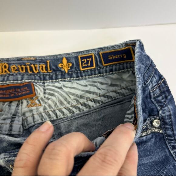 Rock Revival Sherry Easy Skinny Jeans Size 27 – Distressed Embellished Denim - Picture 2 of 9
